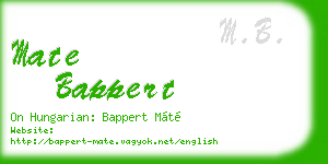 mate bappert business card